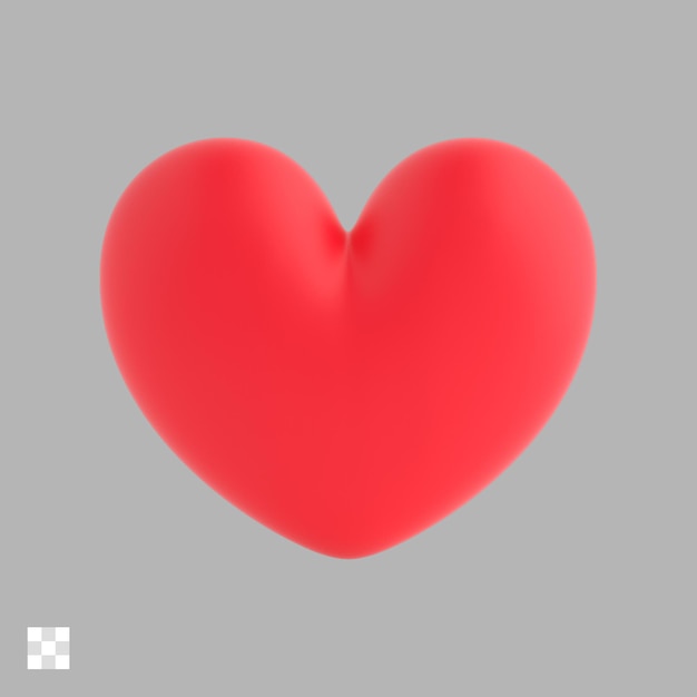 PSD heart shape 3d icon psd