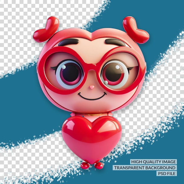 Форма сердца 3d png клипарт прозрачный изолированный фон