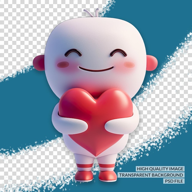 PSD heart shape 3d png clipart transparent isolated background