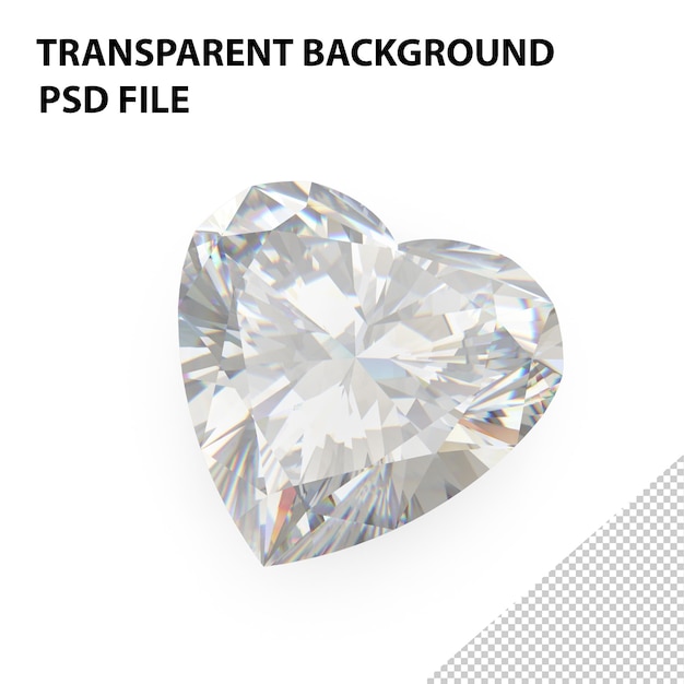 Heart shape cut diamond png