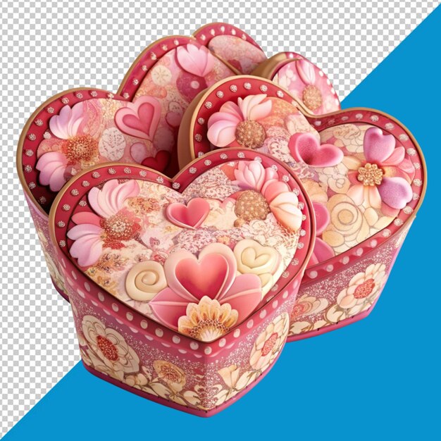 Heart shape treat box on transparent background