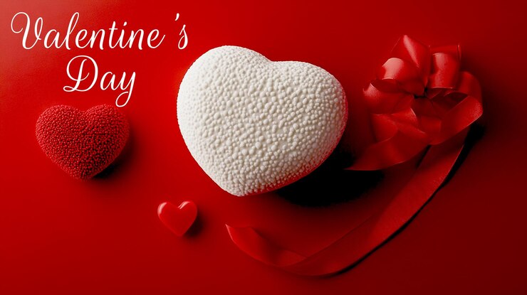 PSD a heart shaped card with a red background with red hearts and a white heart