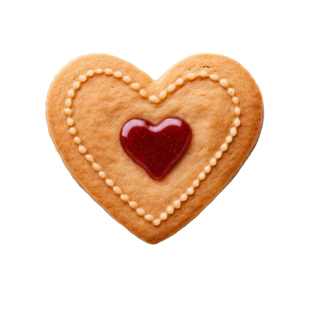 A heart shaped cookie with a heart on the top