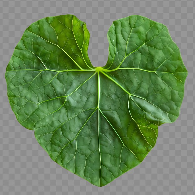 PSD a heart shaped green leaf with a heart shape on it