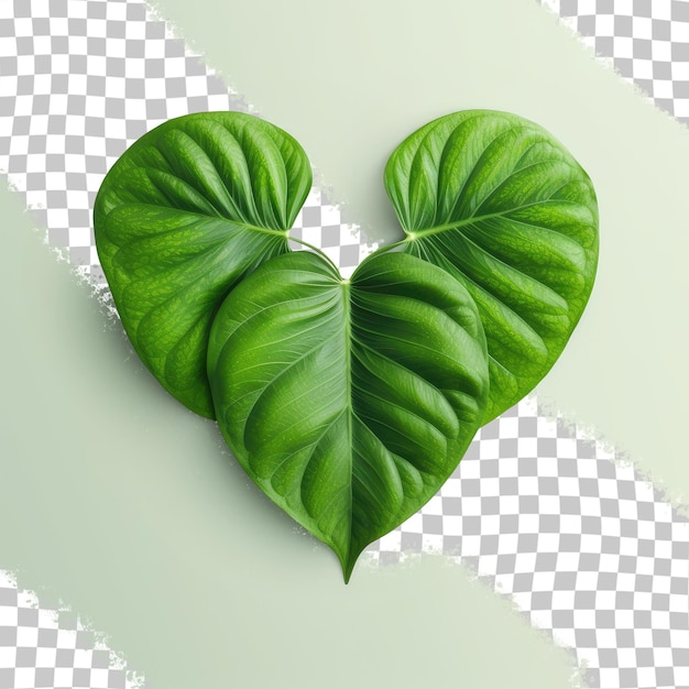 PSD Сердечные листья слонового уха или таро тропическое растение, изолированное на прозрачном фоне с вырезкой