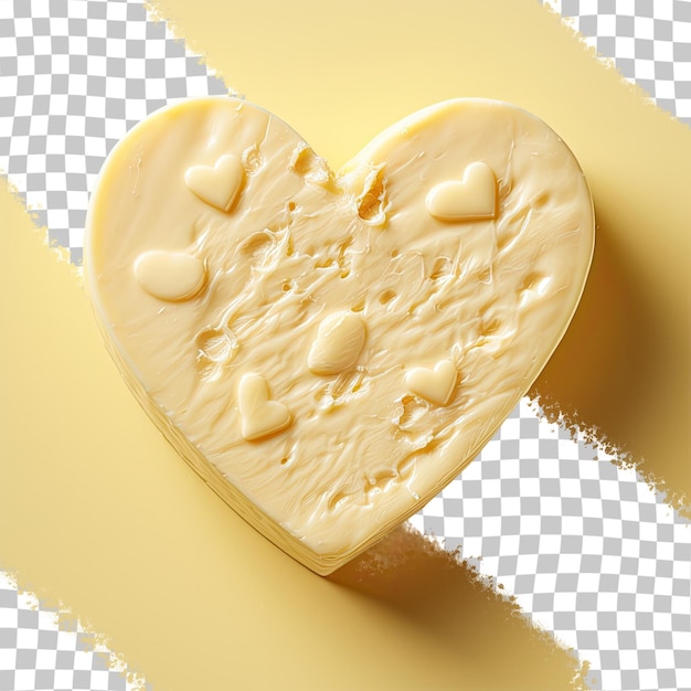PSD 투명한 배경에 심장 모양의 노이프샤텔 치즈