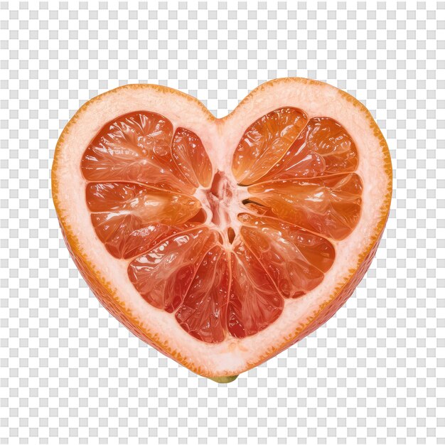 PSD a heart shaped orange with the word love on it