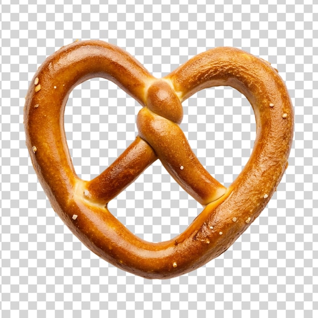 PSD heart shaped pretzel isolated on transparent background