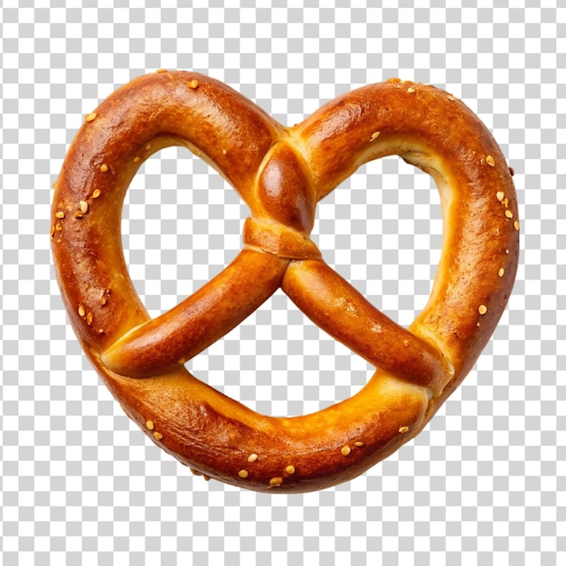 PSD heart shaped pretzel isolated on transparent background