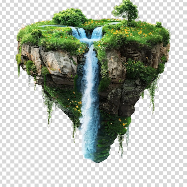 PSD a heart shaped rock with a waterfall on it