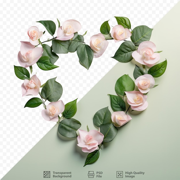 PSD heart shaped rose leaves