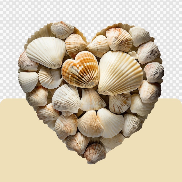 heart shaped sea shells