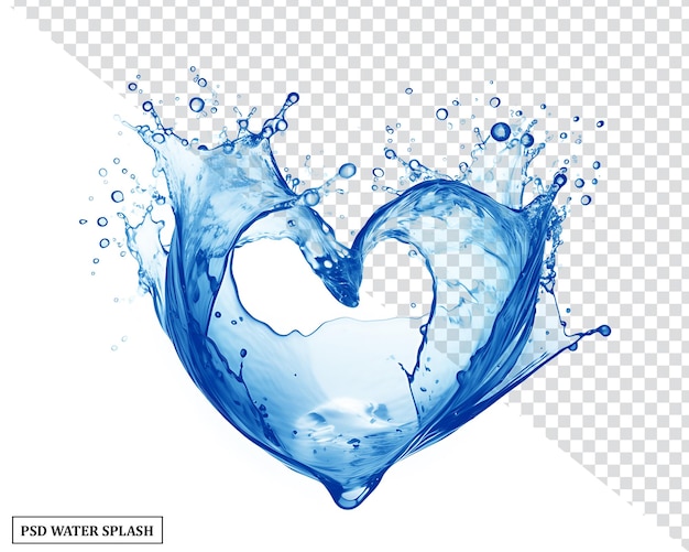 PSD heart shaped water splash