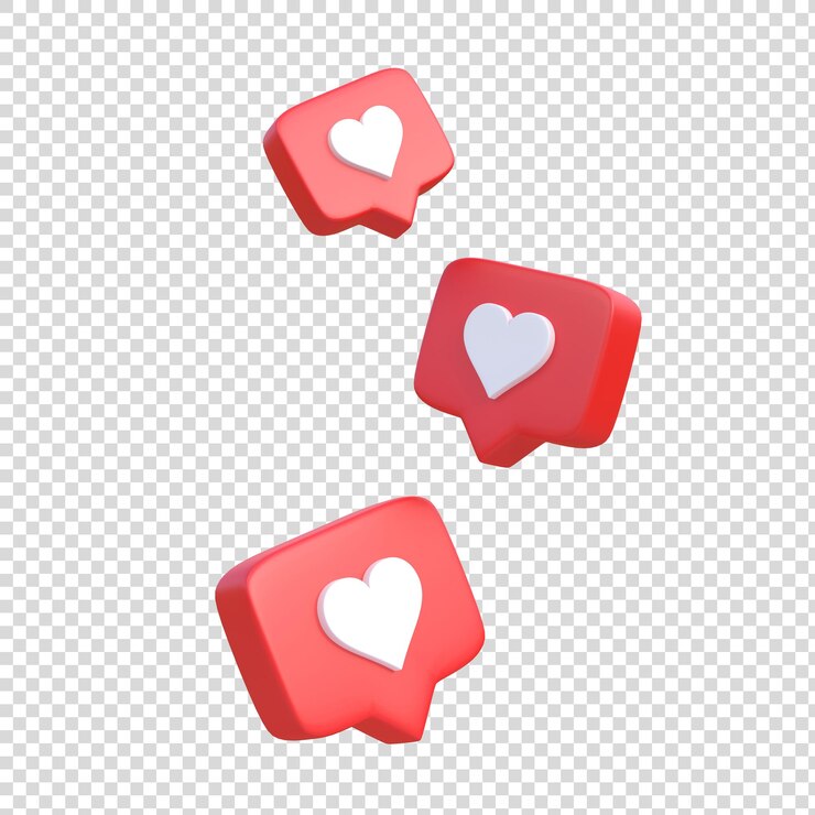 PSD heart in speech bubble icon isolated on a white background 3d render illustration