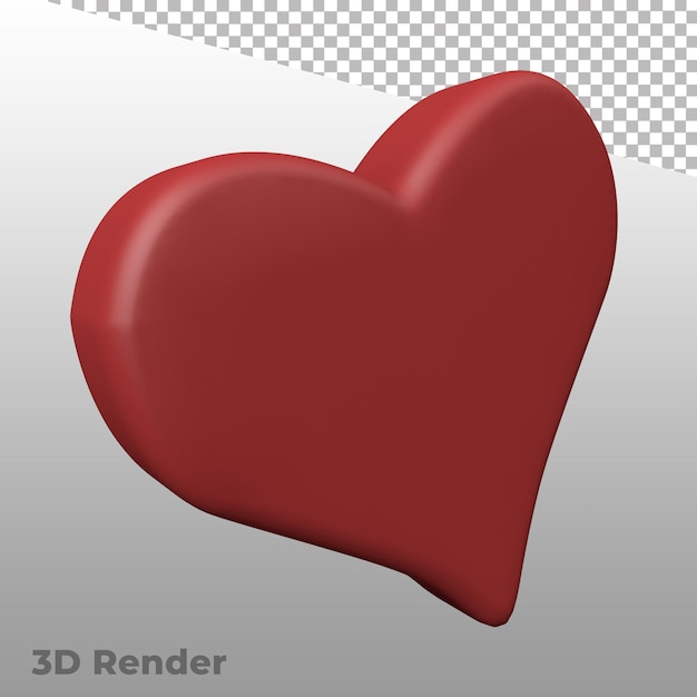 Rendering 3d di simbolo del cuore