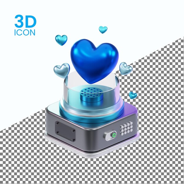 하트 테키 3d 아이콘 렌더