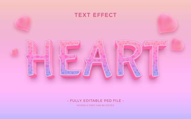 Heart text effect