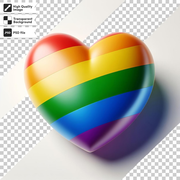 PSD a heart that says rainbow on it