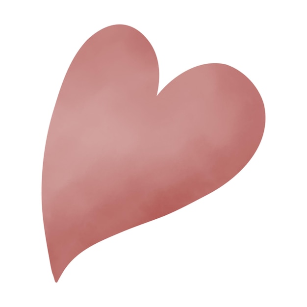 Heart watercolor clip art izolowany element do projektu Walentynek lub urodzin