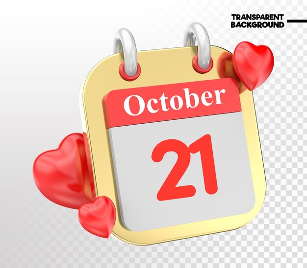 PSD heart with calendar month of day