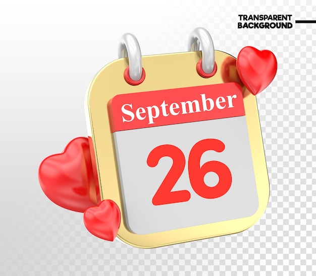 Heart with calendar month of day