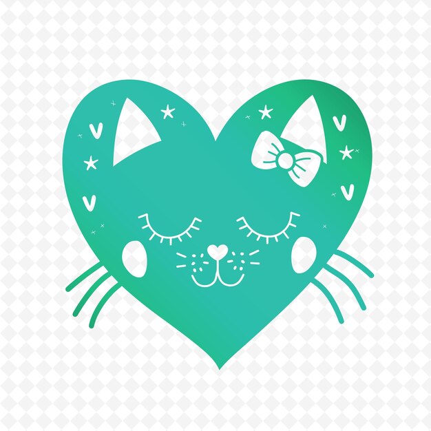 PSD a heart with a cat and a heart on it