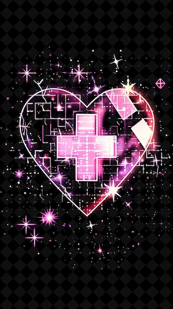 PSD a heart with a cross and a heart on it