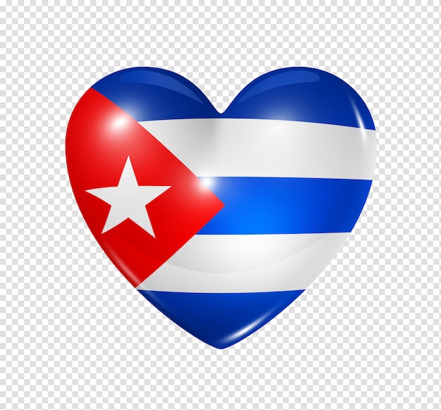 Heart with cuba flag