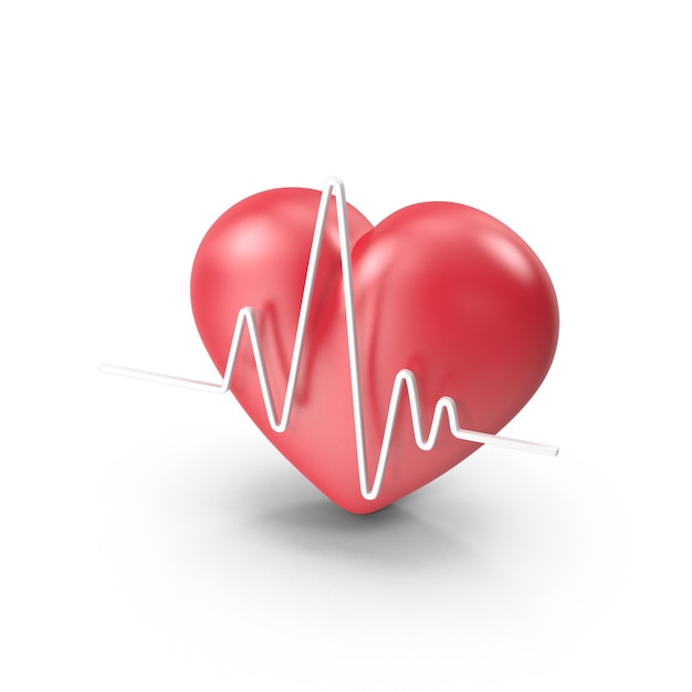 心臓と心臓を表す EKG ライン