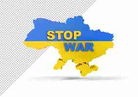 PSD Сердце с флагом украины и надписью stop war mockup