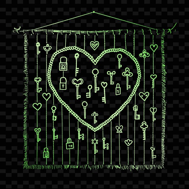 PSD a heart with a green background that says quot love quot on it