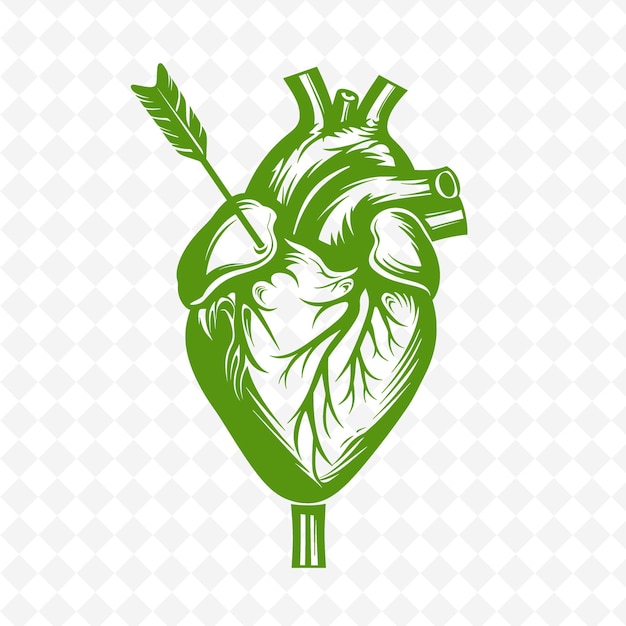 PSD a heart with a green heart on a white background