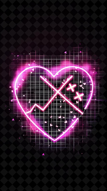 PSD heart with a pink heart on a black background