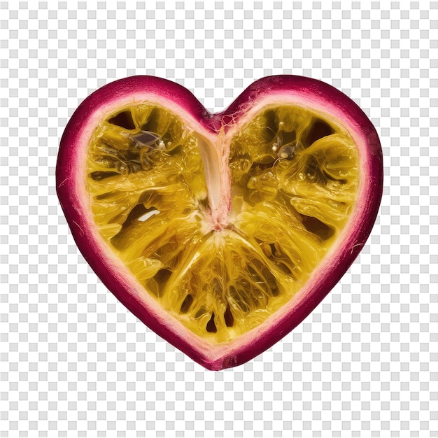 PSD un cuore con una fetta di limone al centro