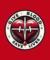 PSD heartbeat blood donation emblem tee