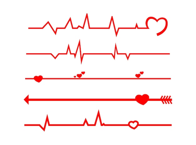 Heartbeat Line with Love Hearts Romantic ECG Monitor Design