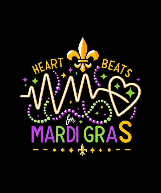 Heartbeat of mardi gras vibrant fleurdelis and beads