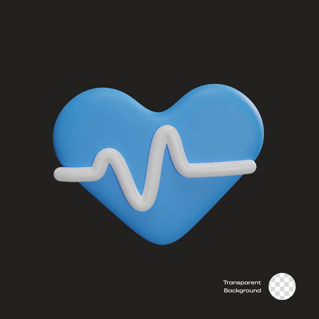 PSD heartbeat medical 3d icon