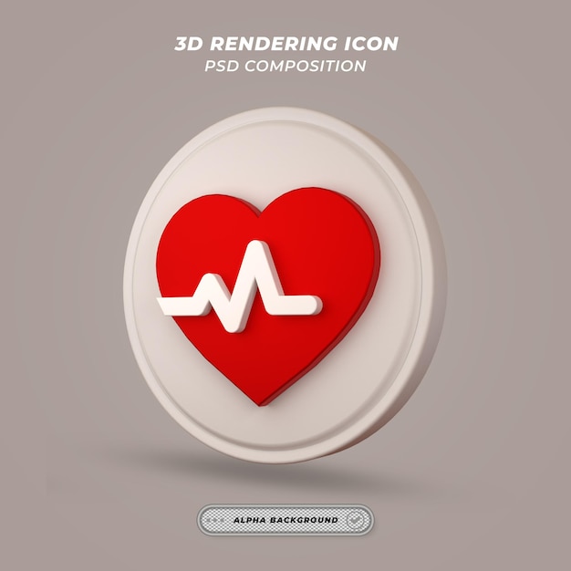 Heartbeat-pictogram in 3d-rendering