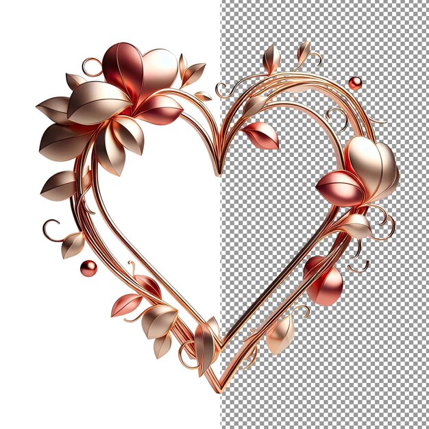 PSD heartfelt embrace isolated 3d heart frame on png background