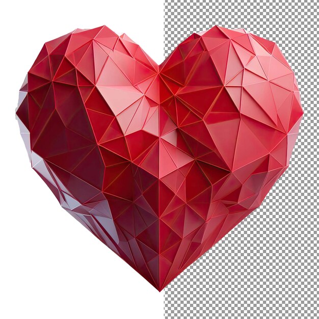 PSD heartfelt embrace isolated 3d heart on png background