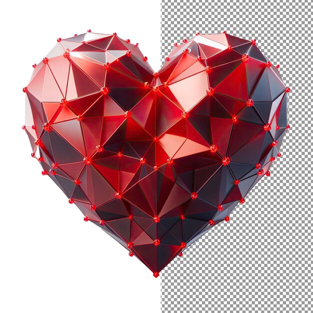 PSD heartfelt embrace isolated 3d heart on png background