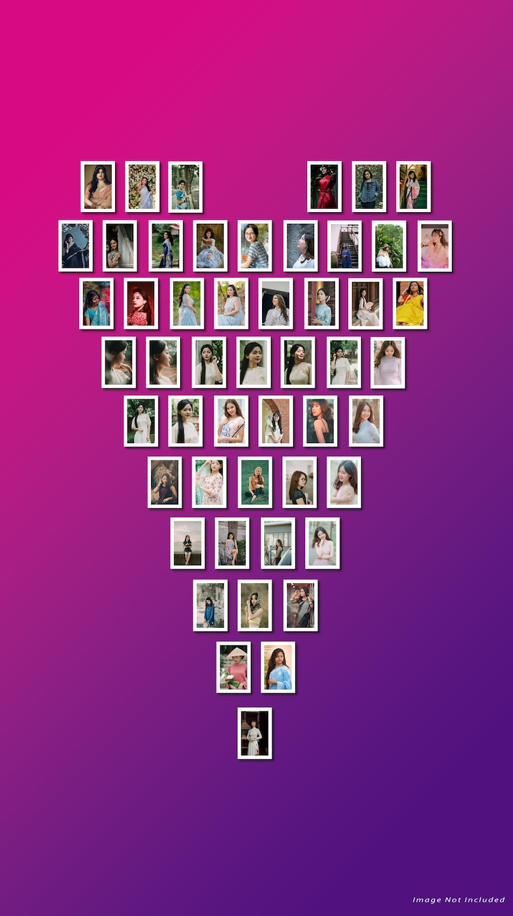 PSD heartfelt photo collage