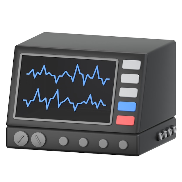 Hearth Rate Monitor Teken 3D Icon Illustratie Low Poly Stijl