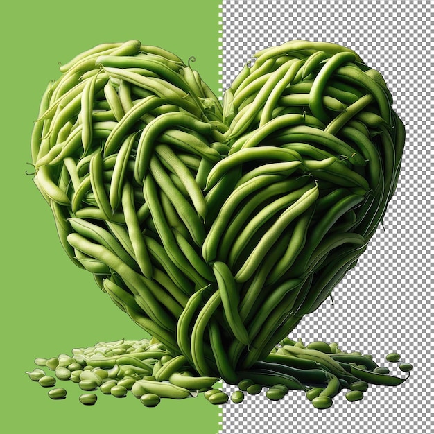 PSD heartshaped green pea display png