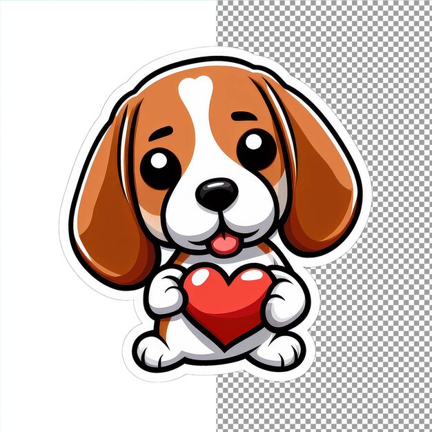 PSD heartwarming hound sticker