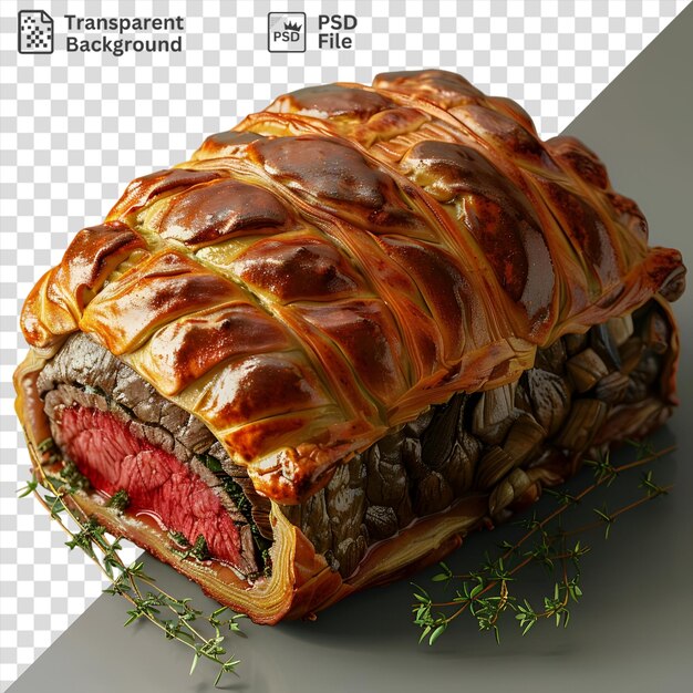 Hearty beef wellington wrapped in a pastry