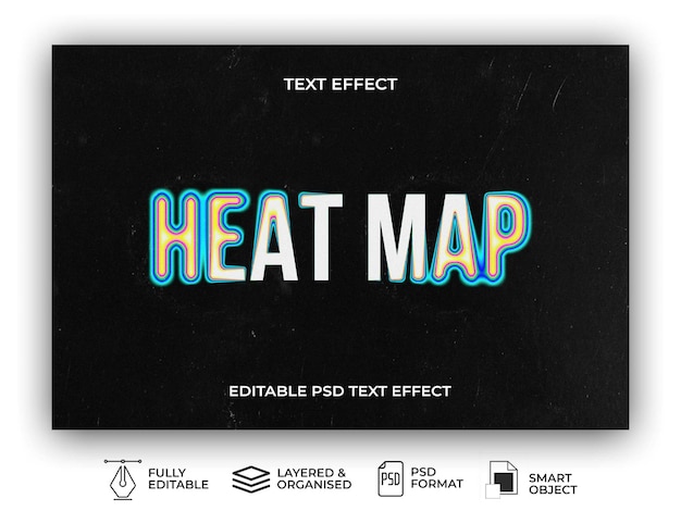 PSD 熱地図テキスト効果のテンプレート