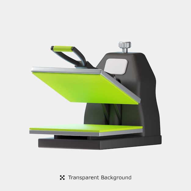 Heat press machine 3d icon illustration