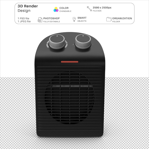 Heater Fan Cartoon 3D Modeling PSD File